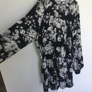 Floral long-sleeve romper